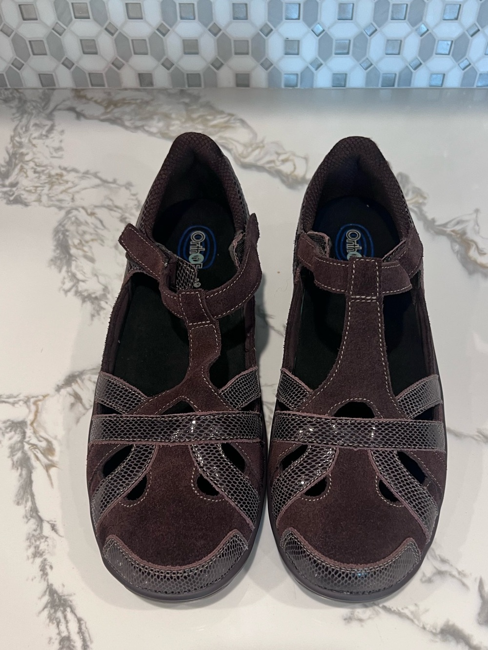 Orthofeet Juno 860 Womens Sz 12 Brown Suede Mary Jane Orthopedic Orthotic Sandal